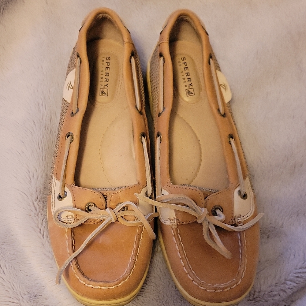 Sperry Women's Tan and Cream Top-siders